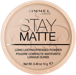 Rimmel London Pudra compacta Stay Matte 005 Silky Beige, 14g, Rimmel London
