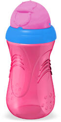 PUR Pahar sport cu pai +6 luni Roz, 350ml, PUR