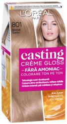 L'Oréal Vopsea de par semi-permanenta fara amoniac Casting Creme Gloss 801 Blond Satin, 180ml, L'Oreal Paris