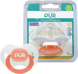 PUR Suzeta ortodontica din silicon +3 luni piersica, 1 bucata, PUR
