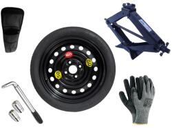 Extradeon Készlet - Mankókerék + Kerékkulcs + Hévér + Tároló a Hévérhez SEAT Mii 115/70 R15 4x100 CB57.1