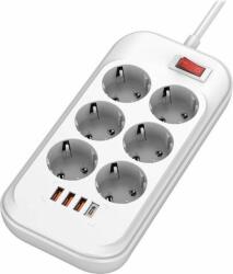 ColorWay 6 Plug + 4 USB 2 m Switch (CW-CHE64PDW)