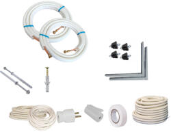 HALCOR Kit premium de instalare pentru montaj aparate de aer conditionat dublu-split, 3+5 m, traseu bercluit, console si elemente fixare (KPACDS2)