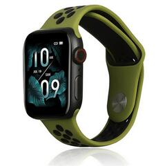 Gigapack Apple Watch Series Okosóra pótszíj, szilikon, sötétzöld/fekete (GP-141149) (GP-141149)