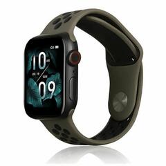 Gigapack Apple Watch Series Szilikon pótszíj, barna/fekete (141142) (GP-141142)