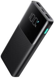 JOYROOM vésztöltő 2 usb+type-c aljzat (10000mah, 25w, pd gyorstöltő, led kijelző) fekete (JR-PBF20) - rufusz