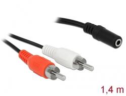 Delock 85808 1, 4m 2xRCA apa/1x3, 5 mm Jack 3-tűs audió kábel (85808)