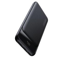 USAMS cd-198 vésztöltő 2 usb+type-c aljzat (10000mah, 10w, gyorstöltő, led kijelző) fekete (US-CD198) - rufusz