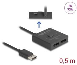 Delock 18906 DisplayPort kapcsoló 2 az 1-ben Kétirányú 8K (18906)