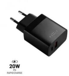 FIXED Travel USB-C, USB-A hálózati töltő 20W fekete (FIXC20N-CU-BK)