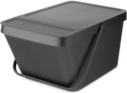 Brabantia Sort & Go Stackable Waste Bin halmozható szelektív szemetes felnyitható fedéllel - sötét szürke 20L (277726)