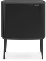 Brabantia Bo Touch Bin nyomófedeles szelektív szemetes lábakkal - matt fekete 11+23L (316203)