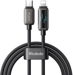 Mcdodo CA-2630 LED kijelzős USB-C - Lightning 36W adatkábel 1, 2m