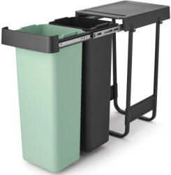 Brabantia Sort & Go Built in Bin beépített szemetes - sötét szürke és jáde zöld 2x30L (232527)