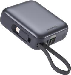 SWISSTEN 10000 mAh integrált USB-C és Lightning kábellel - asztroezüst (22013939)