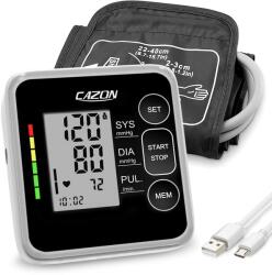 CAZON Monitoare de tensiune arteriala CAZON Monitor digital complet automat al tensiunii arteriale Masurarea ritmului cardiac Masurarea tensiunii arteriale mare cu manseta mare 2x120 Negru cu utilizator dub
