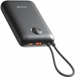 SWISSTEN Voltbox 35 W 20000 mAh beépített USB-C és Lightning kábellel, fekete (22013937)
