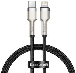 Baseus CAFULE adatkábel (Type-C - lightning, 2.4A, PD gyorstöltő, 25cm, cipőfűző) FEKETE