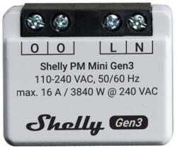 Shelly Releu inteligent PM Mini Gen3, Wireless, 16 A, Alb (37657) - 24mag
