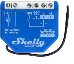 Shelly Releu inteligent Qubino Wave 1, 16 A, 0.3 W, Albastru (37658) - 24mag