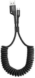 Baseus adatkábel (USB - Type-C, 2A, spirálkábel, 100cm) FEKETE