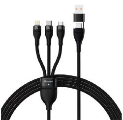 Baseus FLASH SERIES II adatkábel 3in1 (Type-C/USB - lightning/microUSB/Type-C, 100W, 120cm) FEKETE