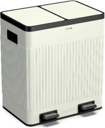 Klarstein Grama 40, pedálos szemetes, 40 l / 2x20 l, szagmentes, PP műanyag, retro (KG11-Grama40-vcream) (KG11-Grama40-vcream)
