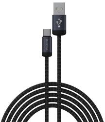 DEVIA GRACIOUS cablu de date (USB - Type-C, 10W, încărcător rapid, 100cm, șiret) NEGRU EC649 (ST108011)