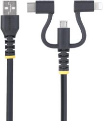 StarTech USB 2.0 Type C Lightning + Micro USB Átalakító Fekete 1m RLTCUB1MBK (RLTCUB1MBK)