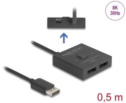 Delock DisplayPort 1.4 Elosztó Fekete 50cm 18906 (18906)