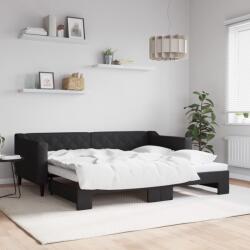 vidaXL fekete kihúzható szövet heverő 90 x 190 cm (3197438)