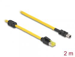Delock Cablu RJ45 Cat. 6 la Mini I/O 8 pini D-shape type 2 T-T 2m Galben, Delock 81251 (81251)