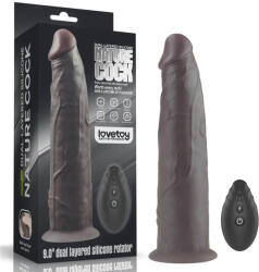  9'' Dual Layered Silicone Rotator Brown - tobuy