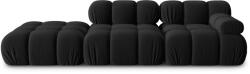 Micadoni Canapea modulara Bellis cu 3 locuri si tapiterie din catifea, negru (MIC_SET3L_2_F1_BELLIS12) Canapea