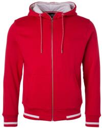 James & Nicholson (Daiber) Club férfi cipzáros kapucnis felső JN776 - Piros / fehér | 3XL (1-JN776-1767496)