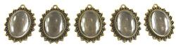Fém medál lencsével 18x25 mm / 5 db (bizsu komponensek ékszer)