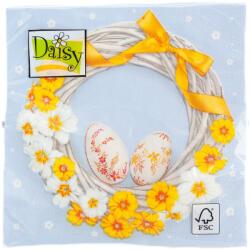 Daisy Szalvéta 3 rétegű 33x33cm 20db/csomag Húsvéti koszorú tojásokkal 0074 (007401)