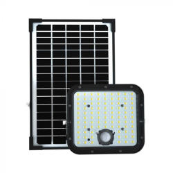 V-TAC 30W LED napelemes (SOLAR) mozgásérzékelős reflektor távirányítóval 6400K - Fekete házas - 10311 (10311)
