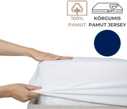 Kartaltex Lepedő - 180-200x200 - pamut jersey (135g), körgumis - Királykék