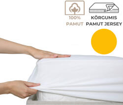 Kartaltex Lepedő - 90-100x200 cm - pamut jersey, körgumis - Napsárga