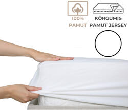Kartaltex Lepedő - 140-160x200 - pamut jersey, körgumis - Fehér