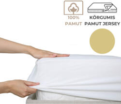 Kartaltex Lepedő - 90-100x200 - pamut jersey (135g), körgumis - Halványsárga