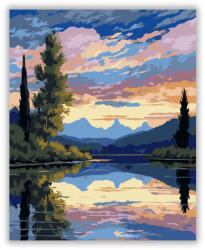  Tükröződő Hegyek Harmóniája - számfestő készlet