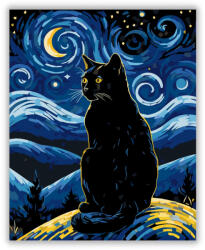  Éjszakai Csillagok Macskája - számfestő készlet