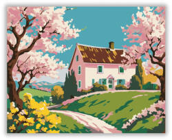  Virágzó Tavaszi Otthon - számfestő készlet