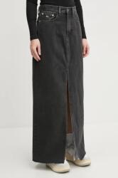 Tommy Jeans farmer szoknya fekete, midi, egyenes, DW0DW20554 - fekete 28