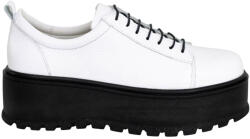 GKR Ciucaleti Platforme dama casual din piele naturala Alb Box - Confort si stil, un plus stabil de inaltime - ciucaleti