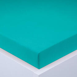 decoDoma Cearşaf cu elastic jersey EXCLUSIVE verde turcoaz 90 x 200 cm