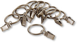 WOOLINE Set inele metalice pentru perdele cu cleme, alamă, 10 buc