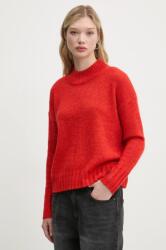 Superdry gyapjúkeverék pulóver könnyű, női, narancssárga, félgarbó nyakú, W6110551A-1KC - narancssárga L